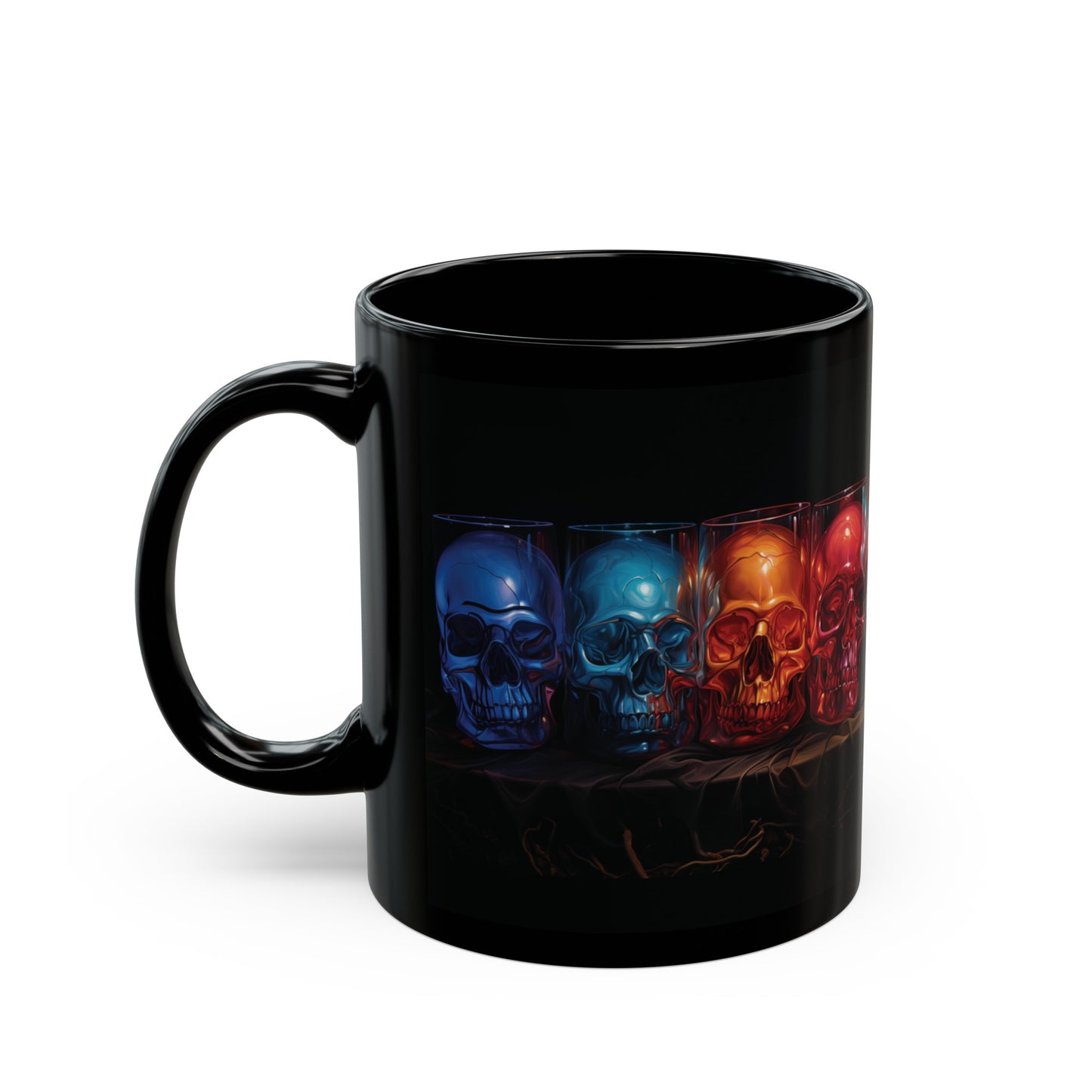 Skull candles rainbow 11oz Black Mug coffee tea ceramic mug beautiful graphic art