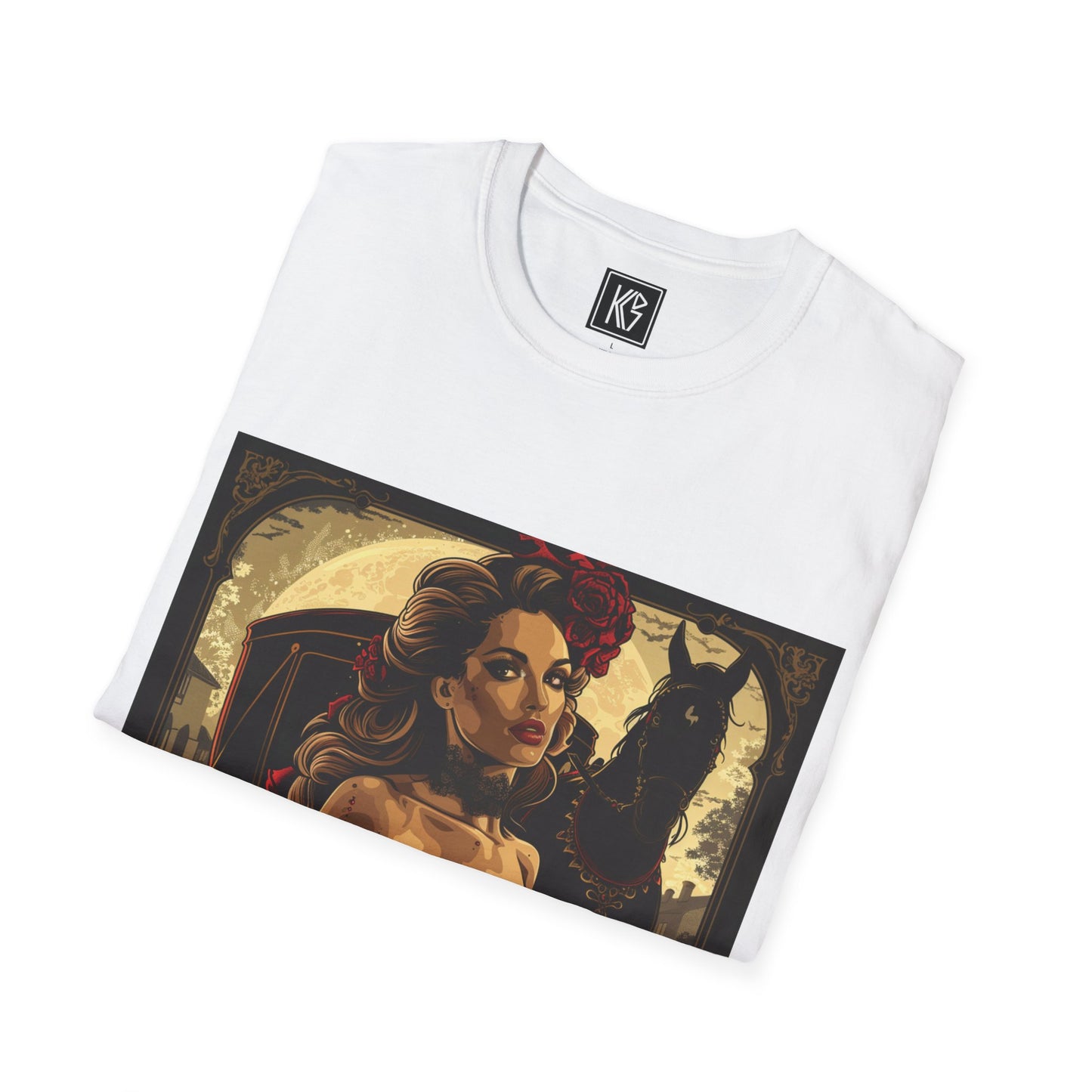 Burlesque dancer with chariot Graphic Tee Softstyle by KGD Prints