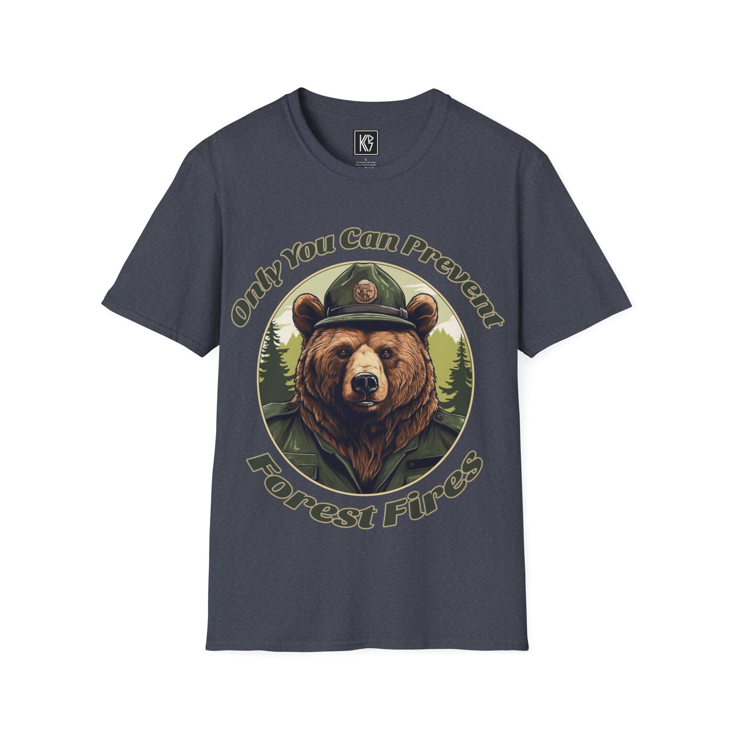 Forest fire bear Graphic Tee Softstyle by KGD Prints