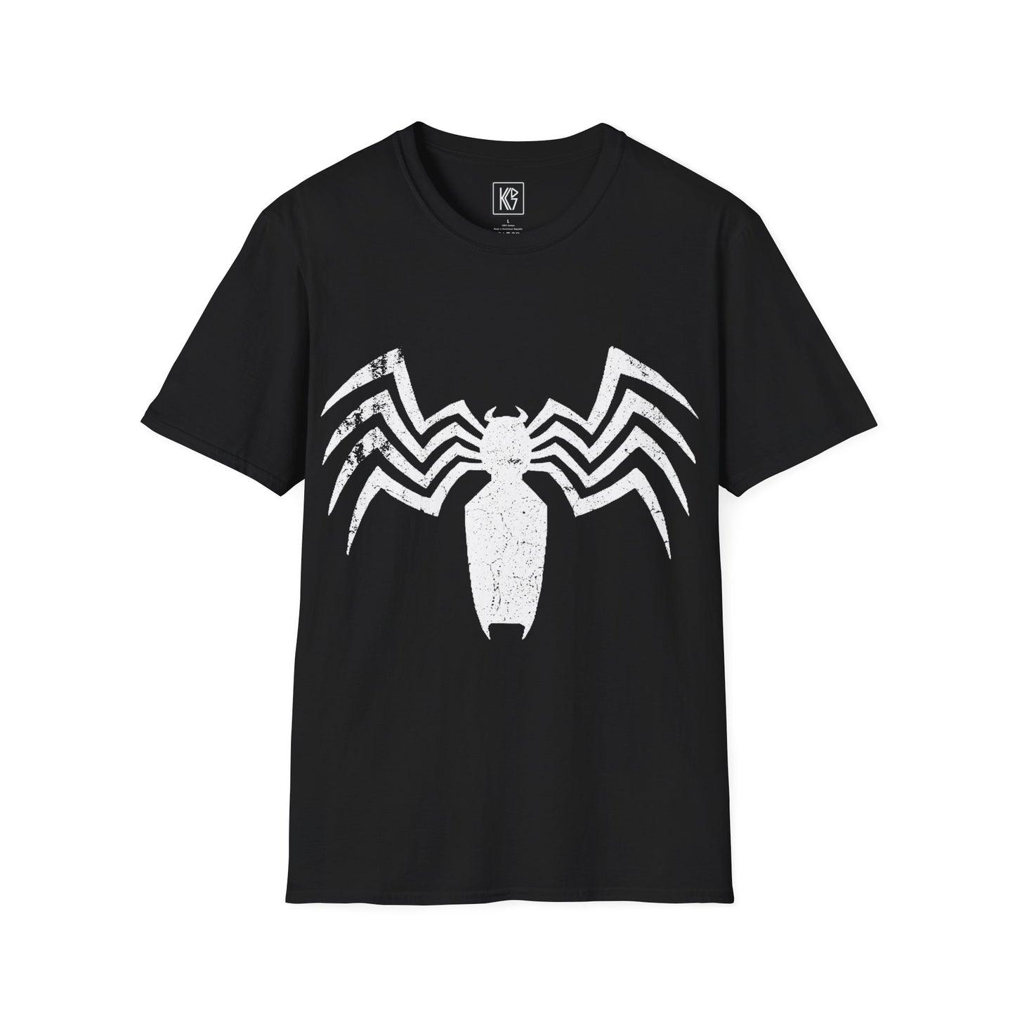 Black Suit Spiderman Front/Back Graphic Tee Softstyle by KGD Prints