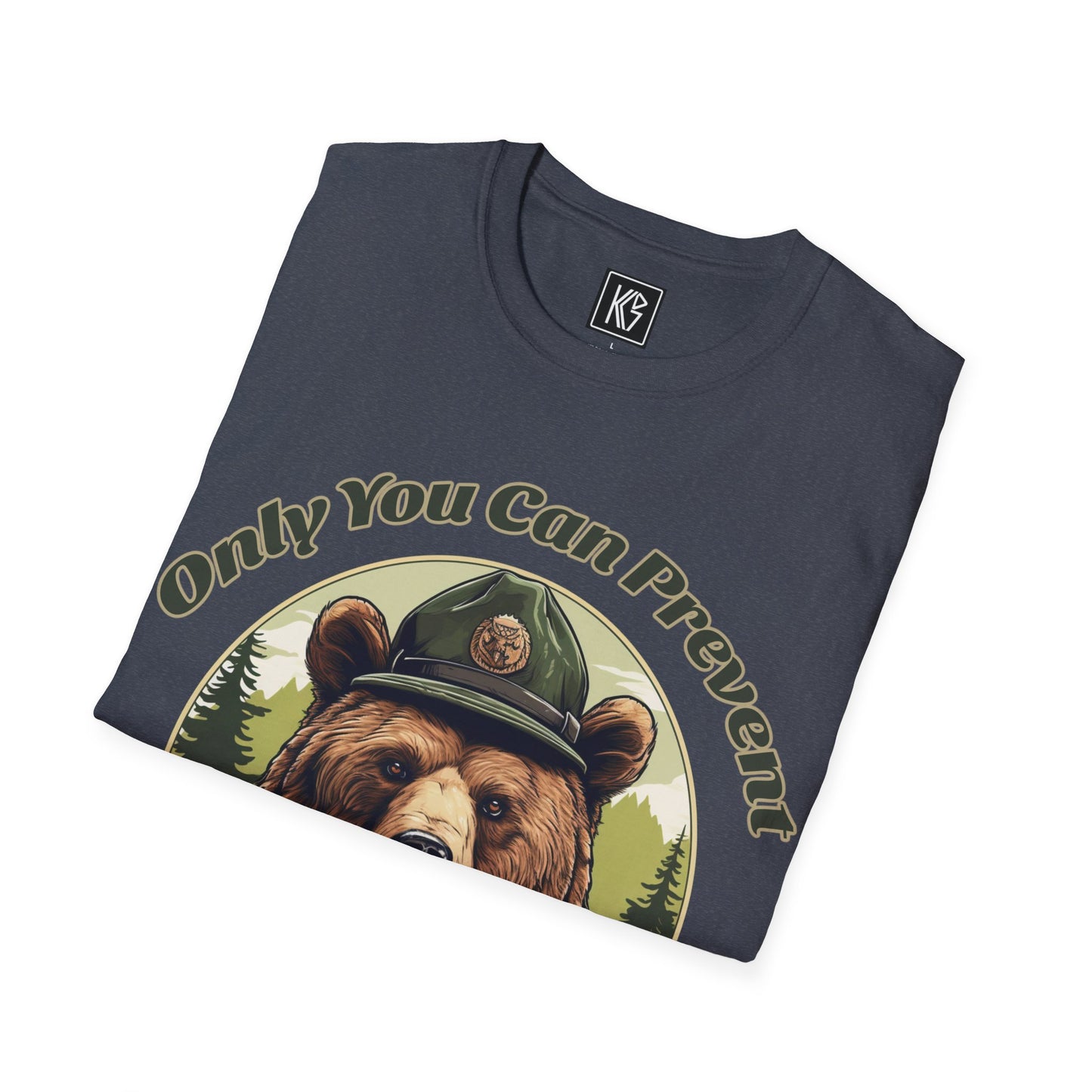 Forest fire bear Graphic Tee Softstyle by KGD Prints