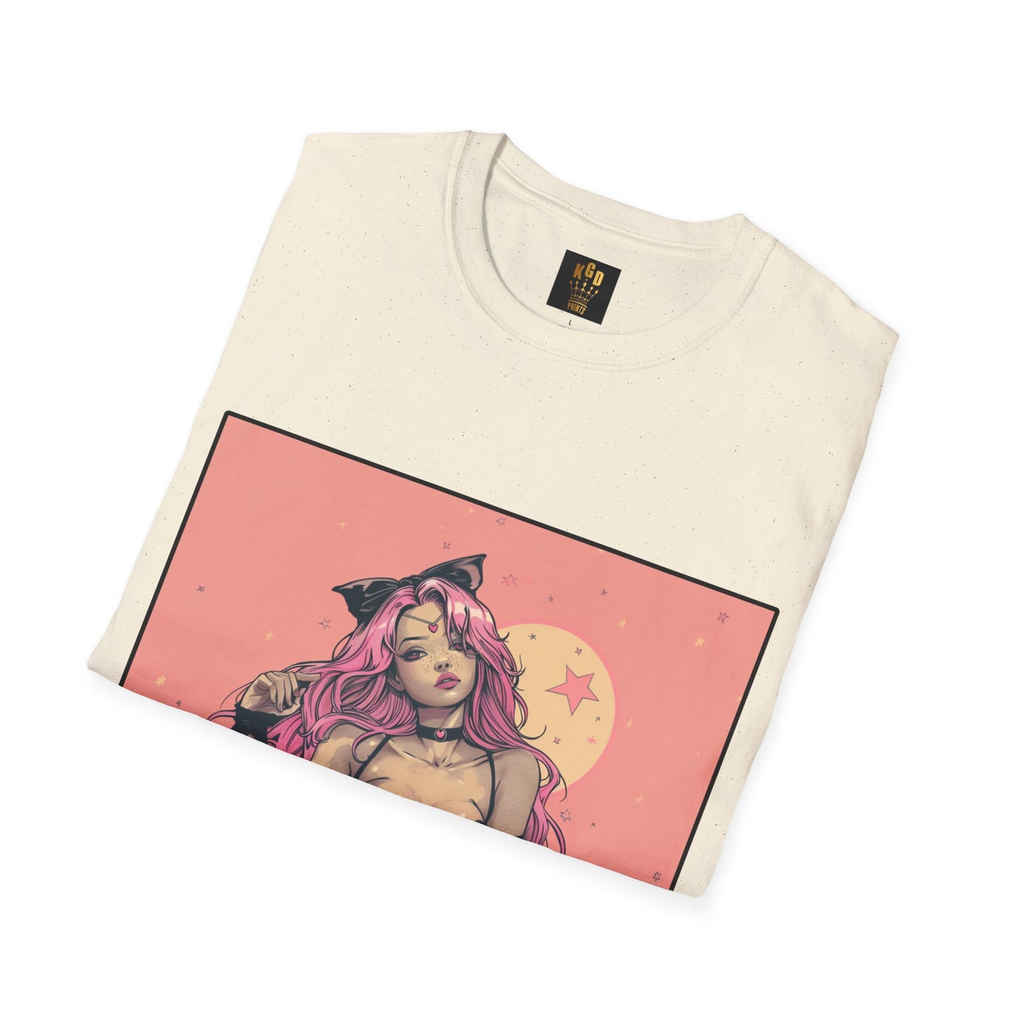 Grand theft Auto loading screen Pink chick Graphic Tee Softstyle by KGD Prints