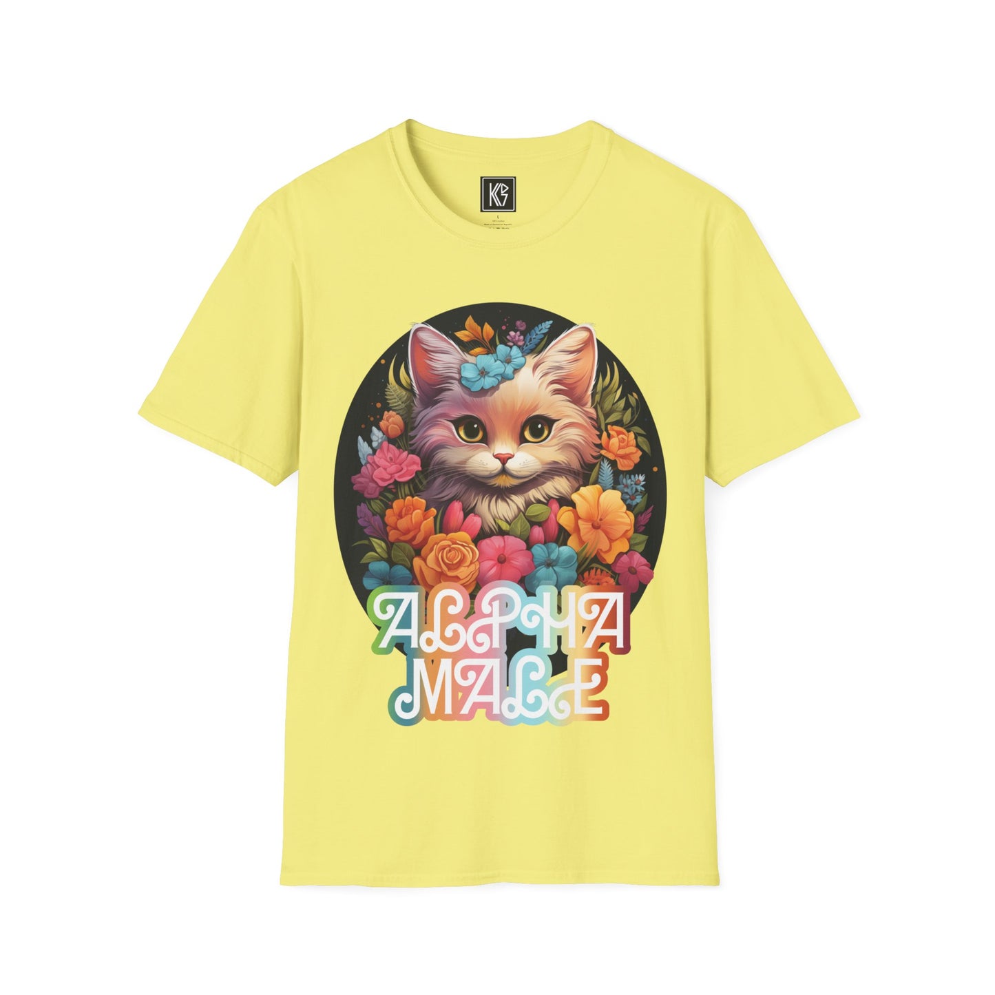 Alpha Male Kitty Graphic Tee Softstyle by KGD Prints