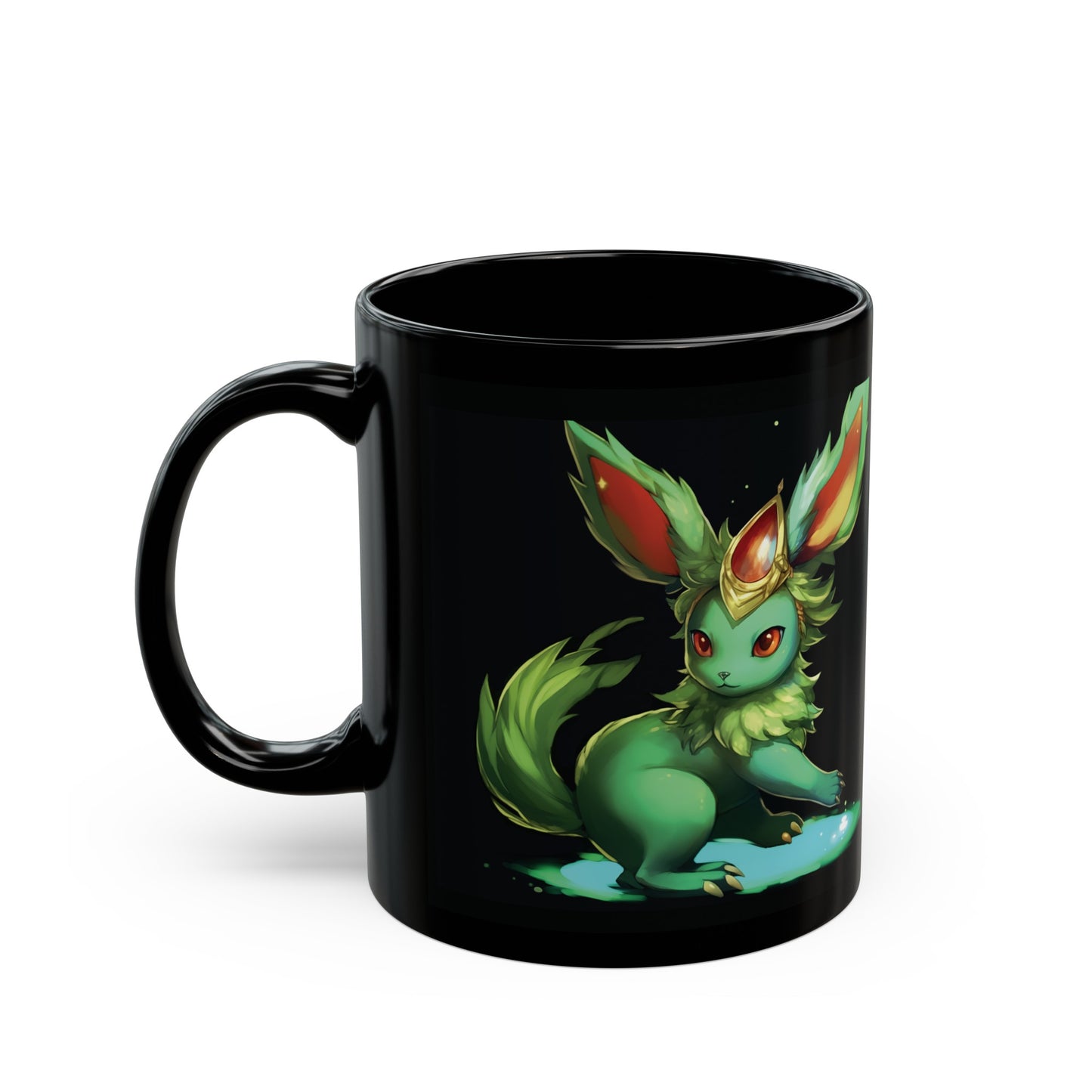 Carbuncle, Cute, summon ,11oz, Black Mug, custom mug, creative mug, graphic art, artist, beautiful