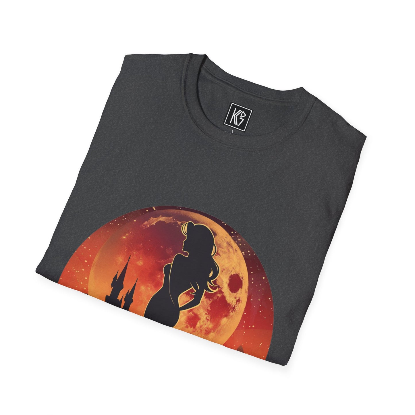 Princess silhouette Moon castle Graphic Tee Softstyle by KGD Prints