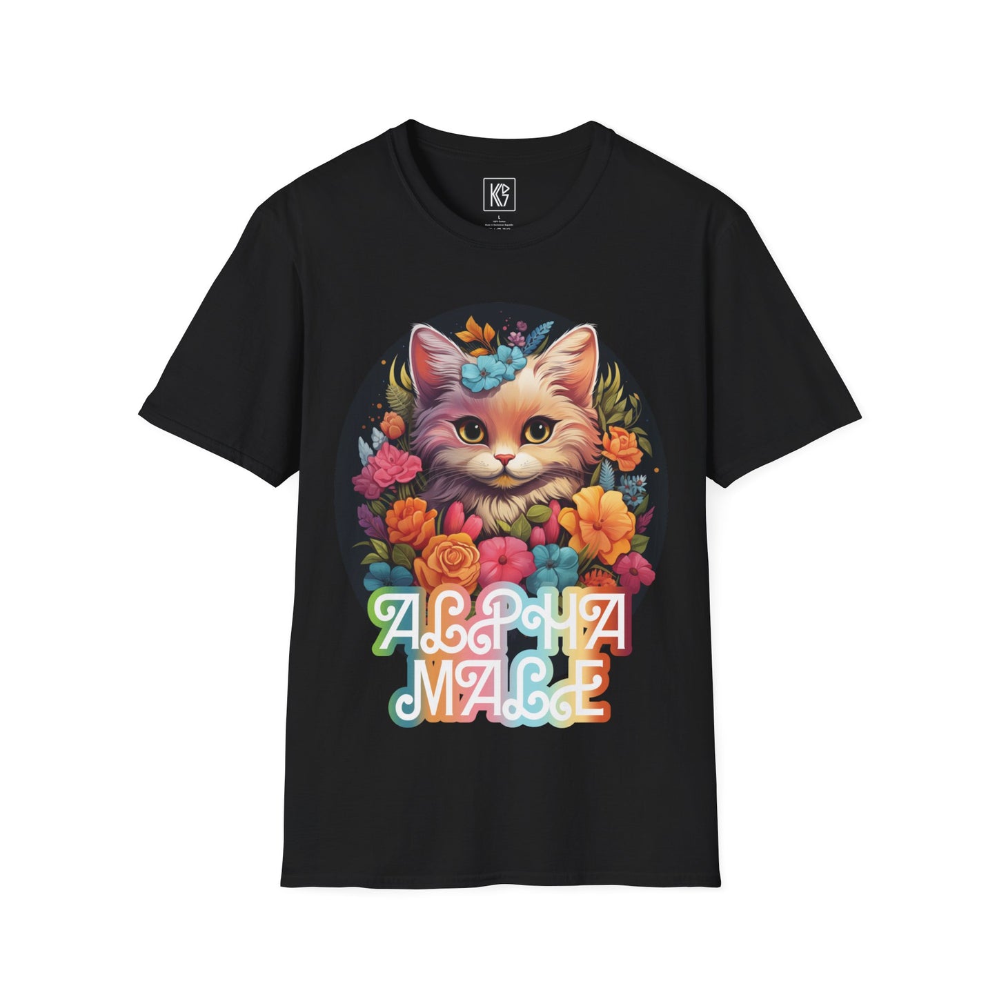 Alpha Male Kitty Graphic Tee Softstyle by KGD Prints