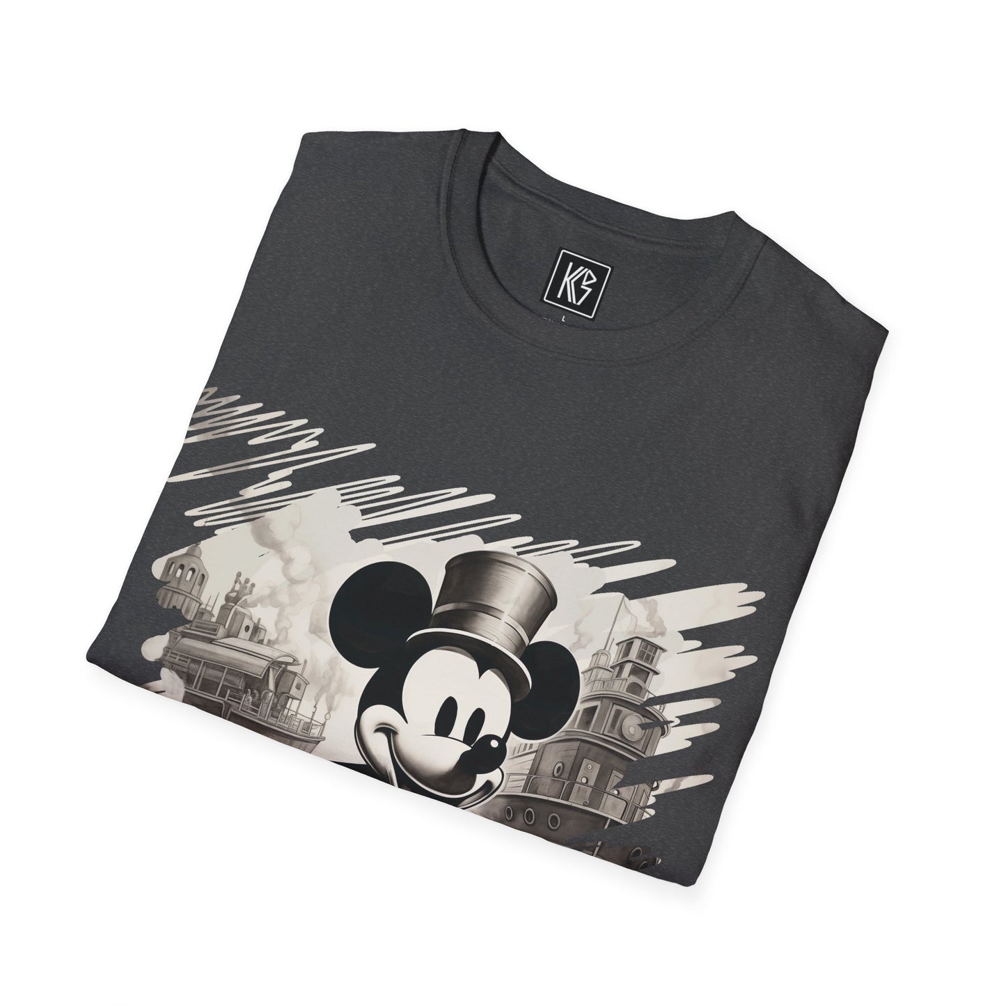 Vintage Mickey Mouse on his way to public domain Graphic Tee Softstyle by KGD Prints