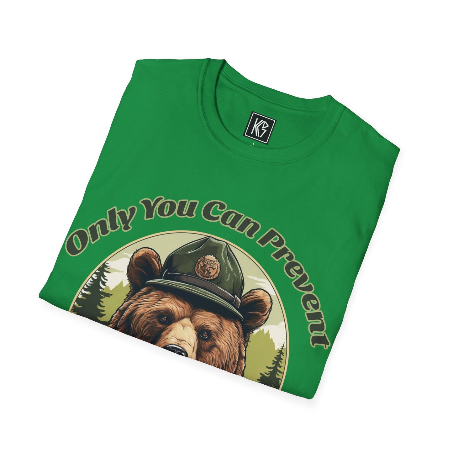 Forest fire bear Graphic Tee Softstyle by KGD Prints