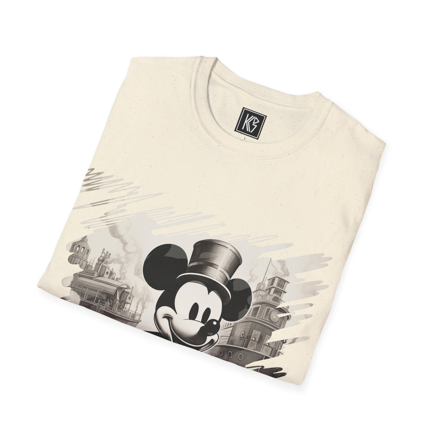 Vintage Mickey Mouse on his way to public domain Graphic Tee Softstyle by KGD Prints