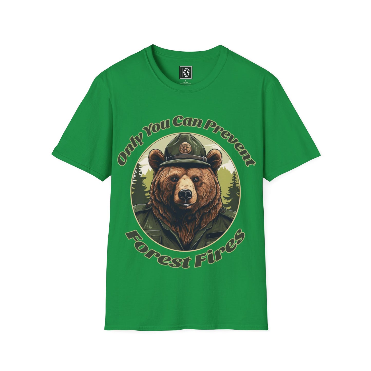 Forest fire bear Graphic Tee Softstyle by KGD Prints