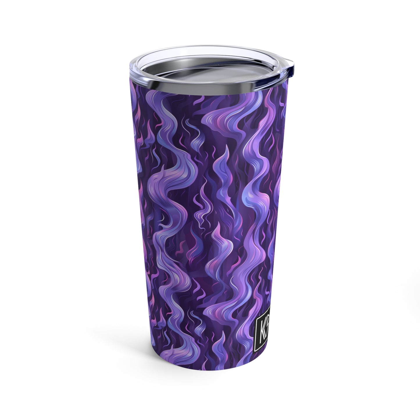 Purple Fire Tumbler 20oz Seamless