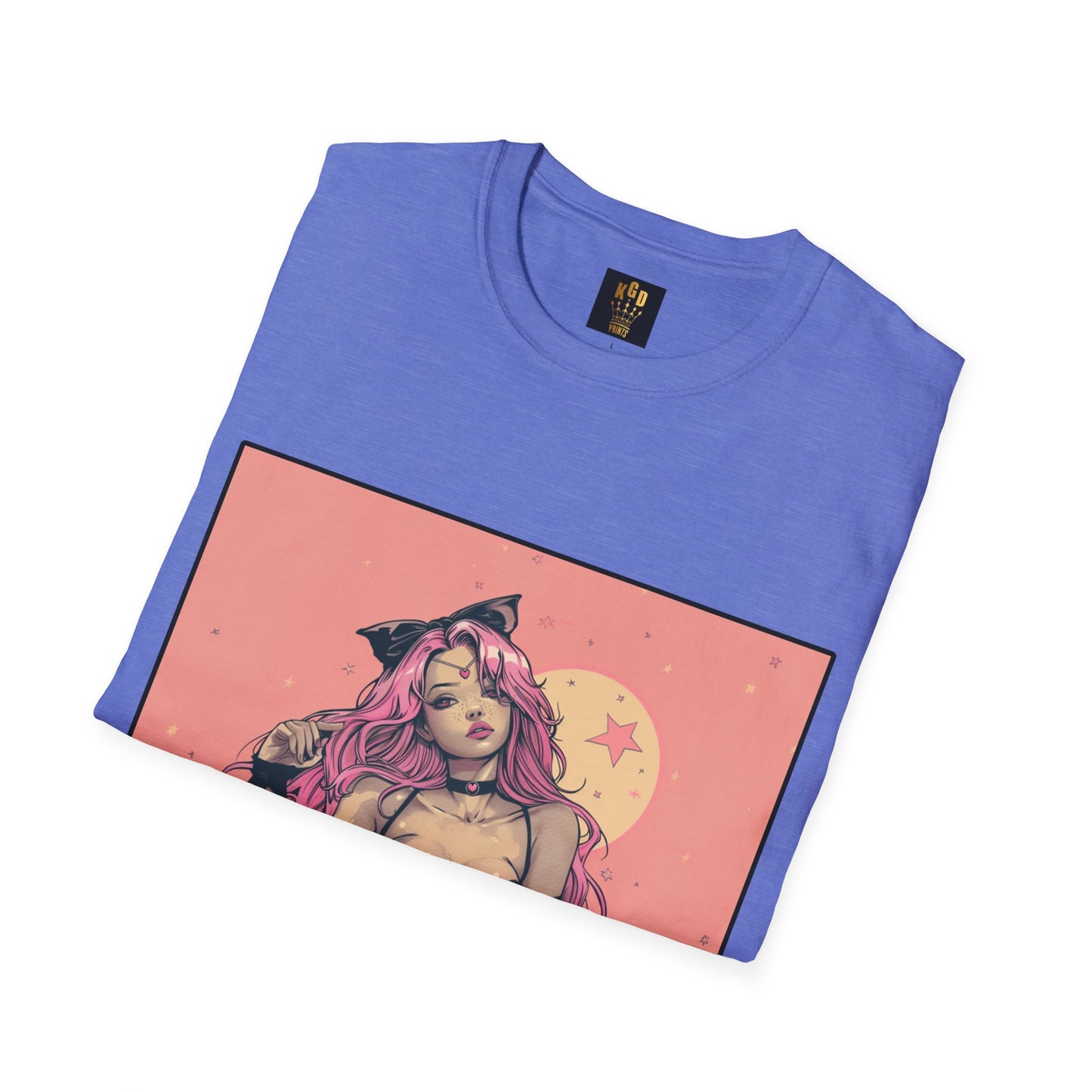 Grand theft Auto loading screen Pink chick Graphic Tee Softstyle by KGD Prints