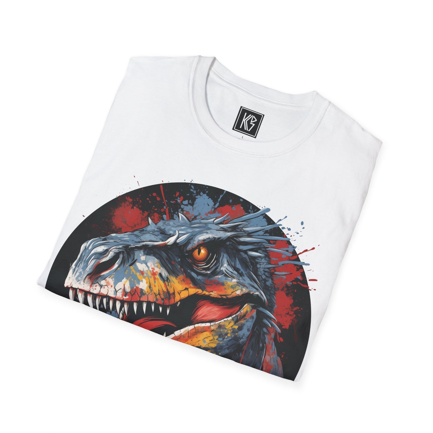 Raptor 2 Dinosaur Graphic Tee Softstyle by KGD Prints
