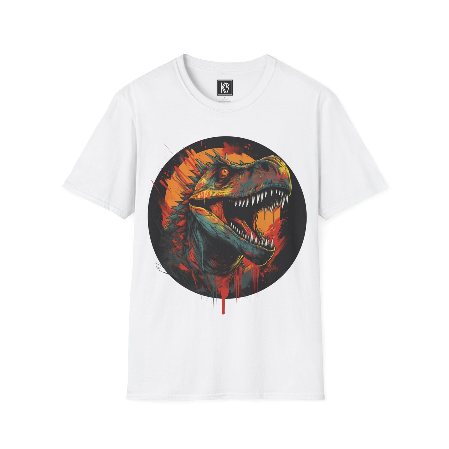 Raptor 1 Dinosaur Graphic Tee Softstyle by KGD Prints