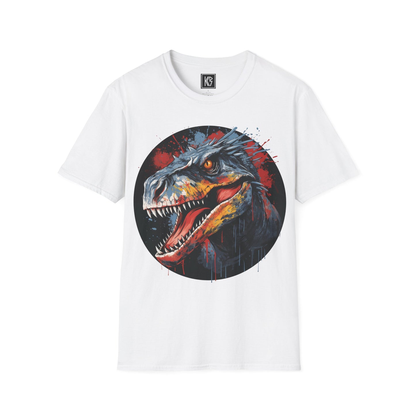 Raptor 2 Dinosaur Graphic Tee Softstyle by KGD Prints