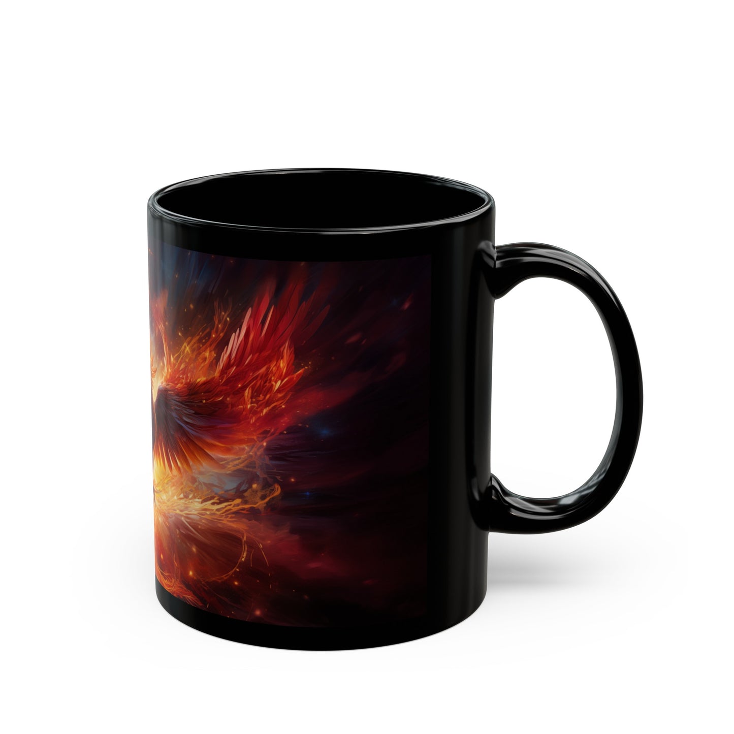 Phoenix, summon, custom, artwork, 11oz, Black Mug