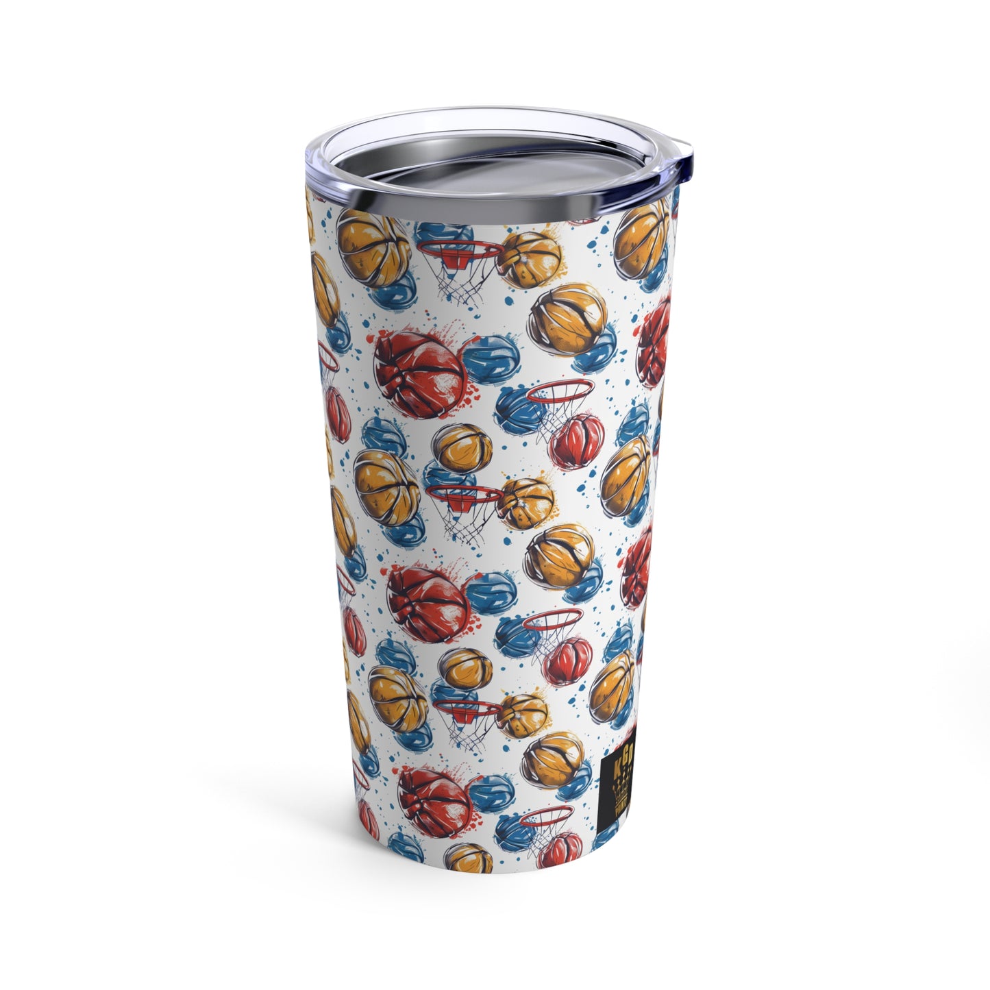 Baskets of Basketballs pattern Tumbler 20oz Seamless