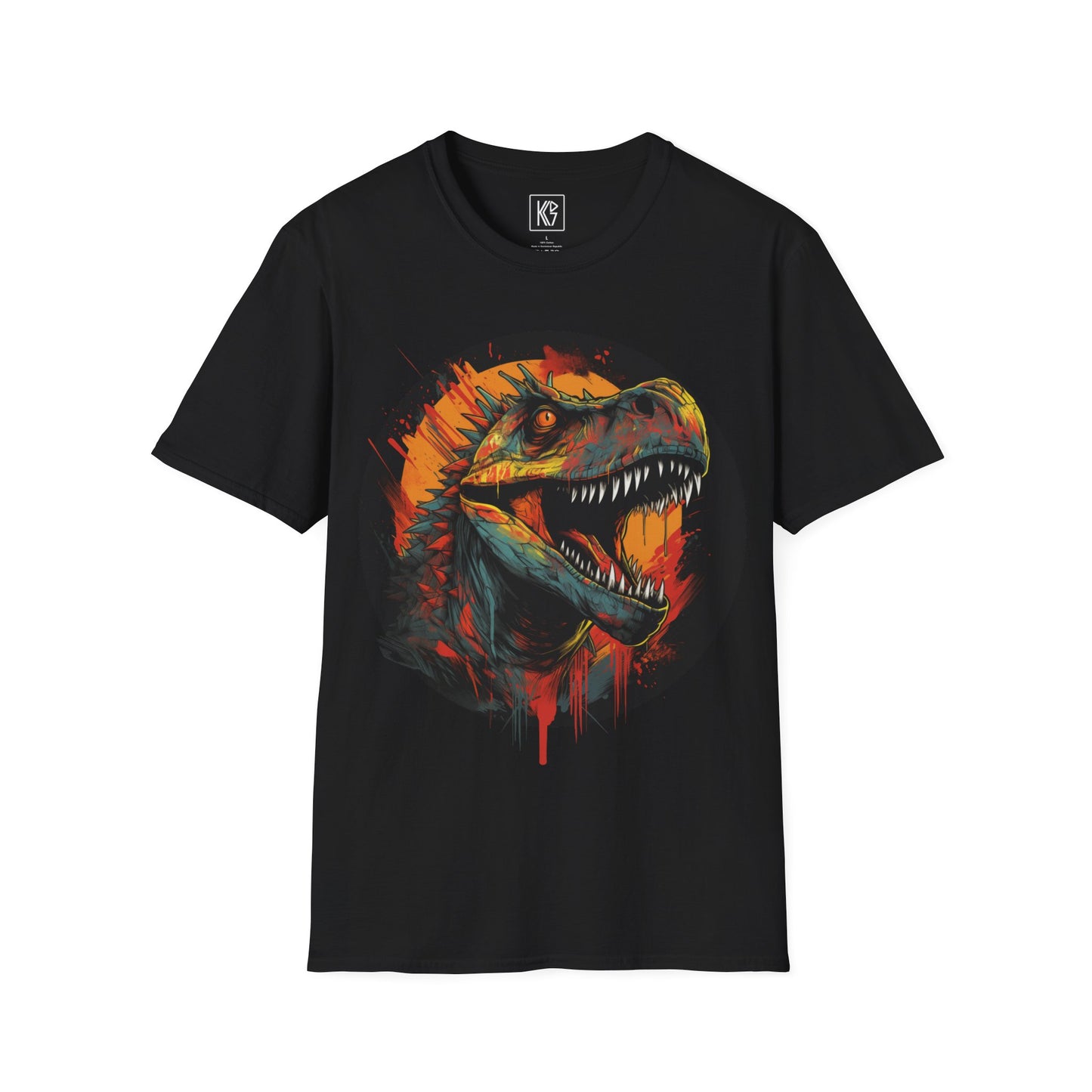 Raptor 1 Dinosaur Graphic Tee Softstyle by KGD Prints