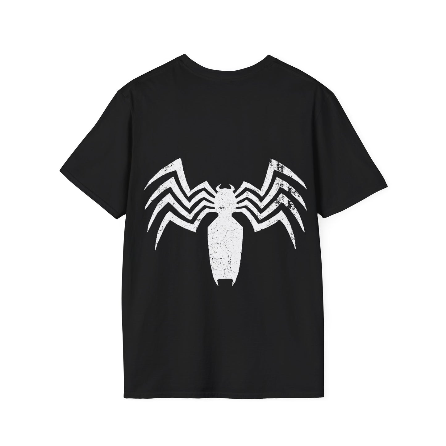 Black Suit Spiderman Front/Back Graphic Tee Softstyle by KGD Prints