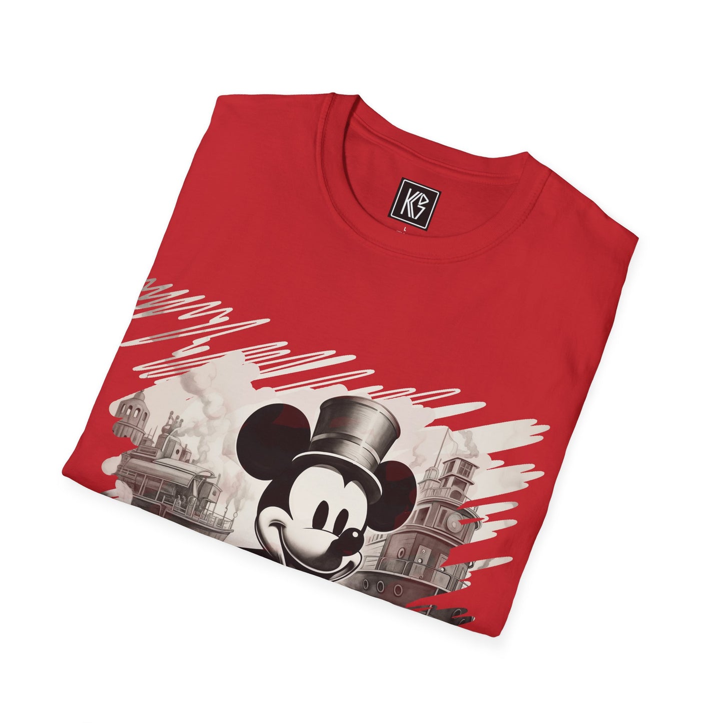 Vintage Mickey Mouse on his way to public domain Graphic Tee Softstyle by KGD Prints