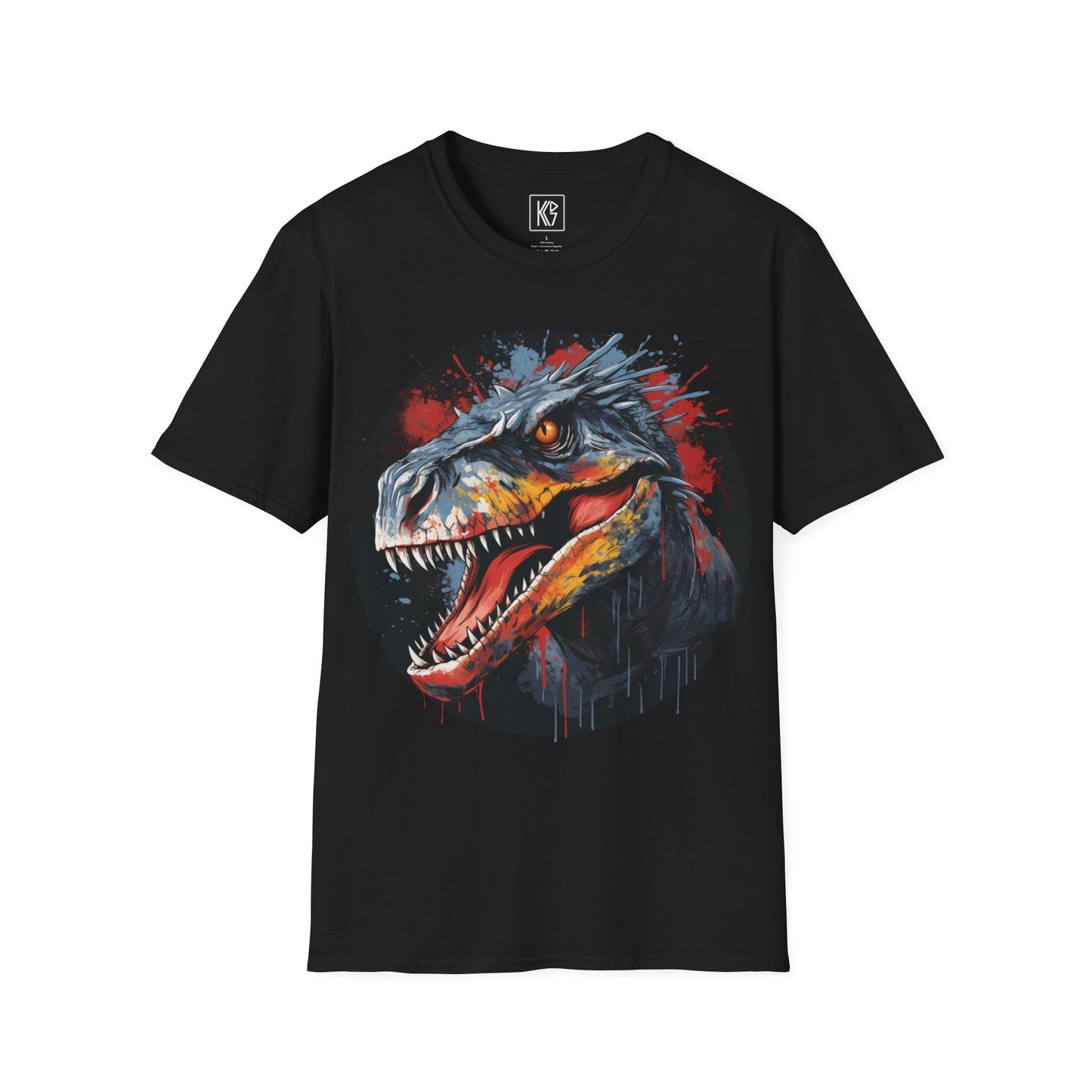 Raptor 2 Dinosaur Graphic Tee Softstyle by KGD Prints