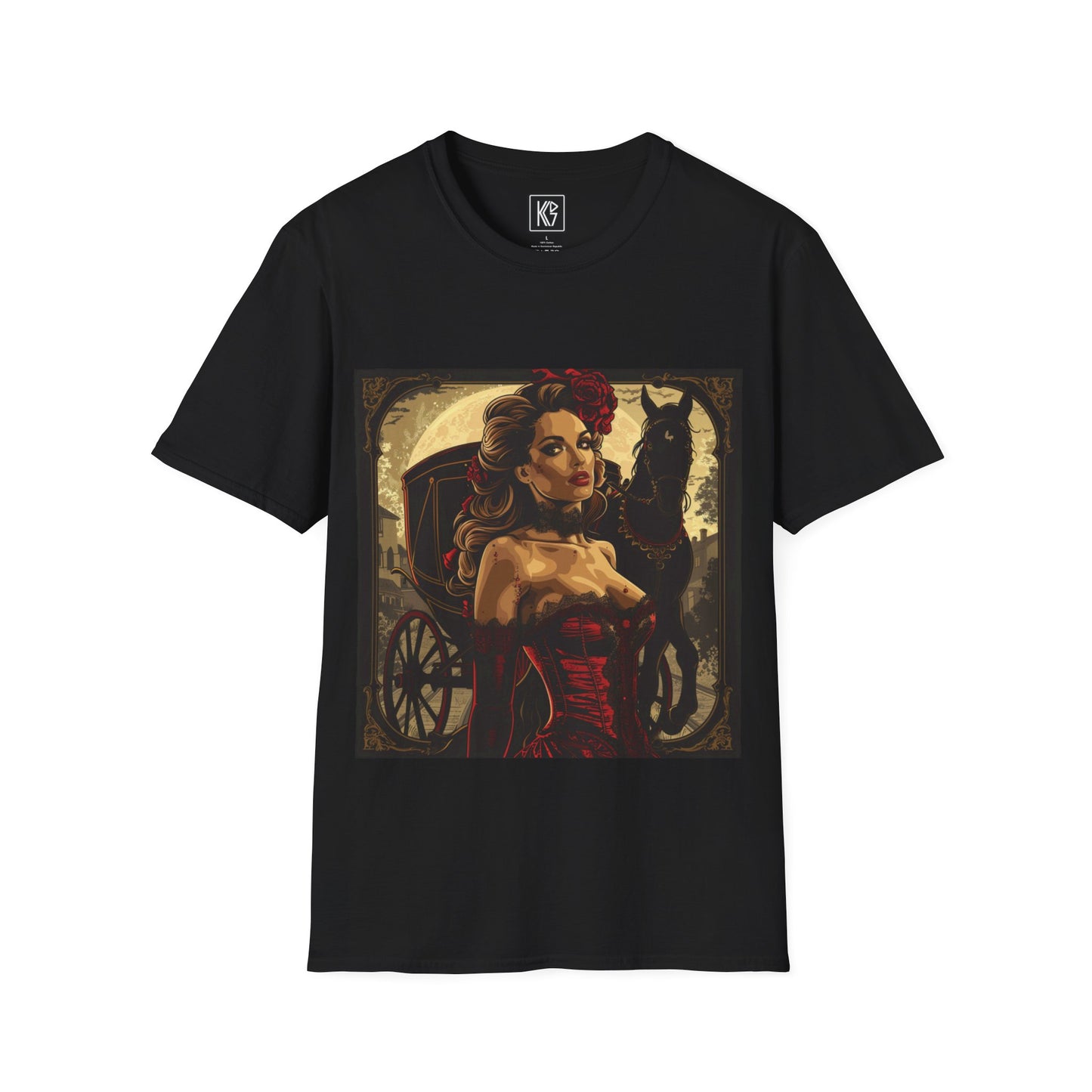 Burlesque dancer with chariot Graphic Tee Softstyle by KGD Prints