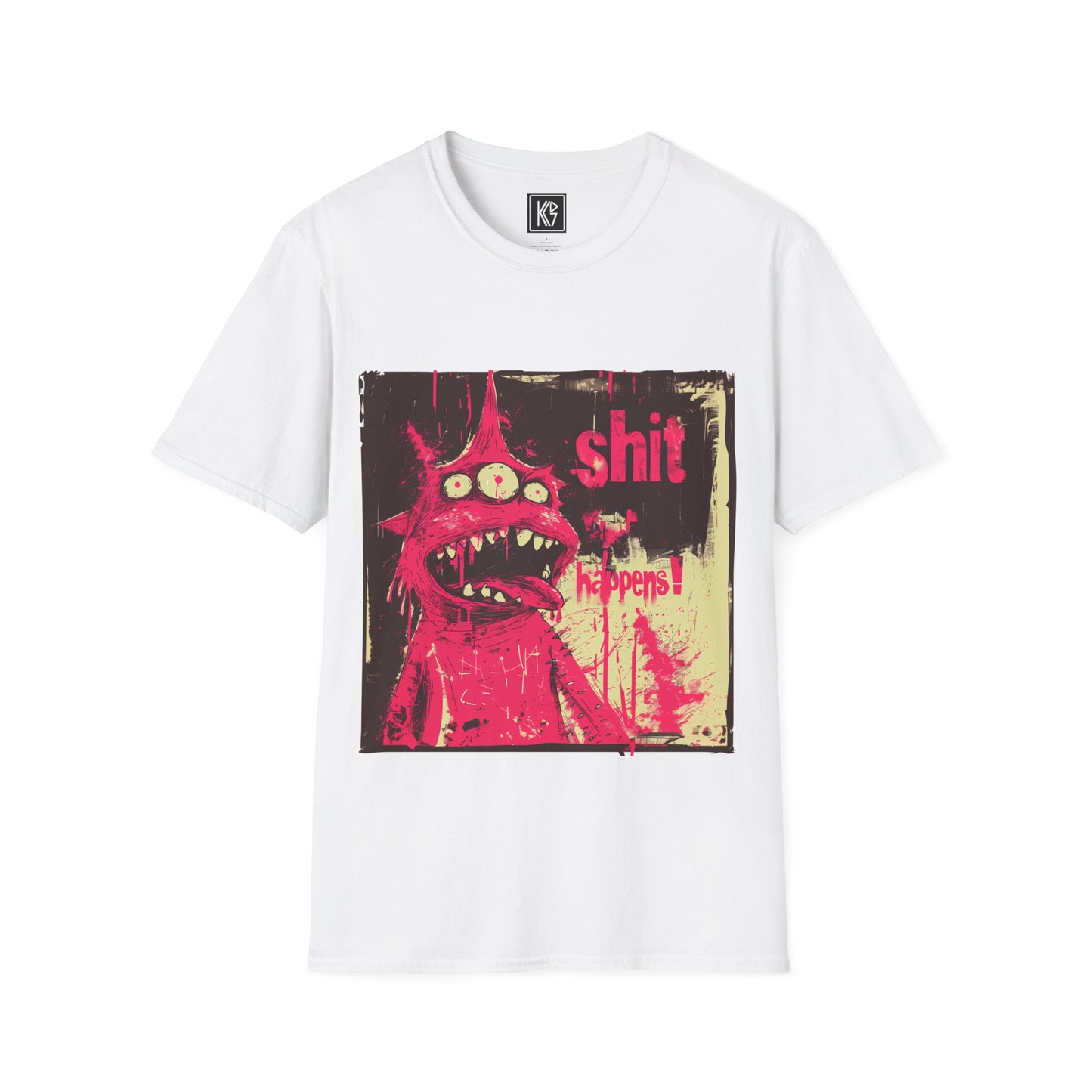 Shit Happens Alien Graphic Tee Softstyle by KGD Prints