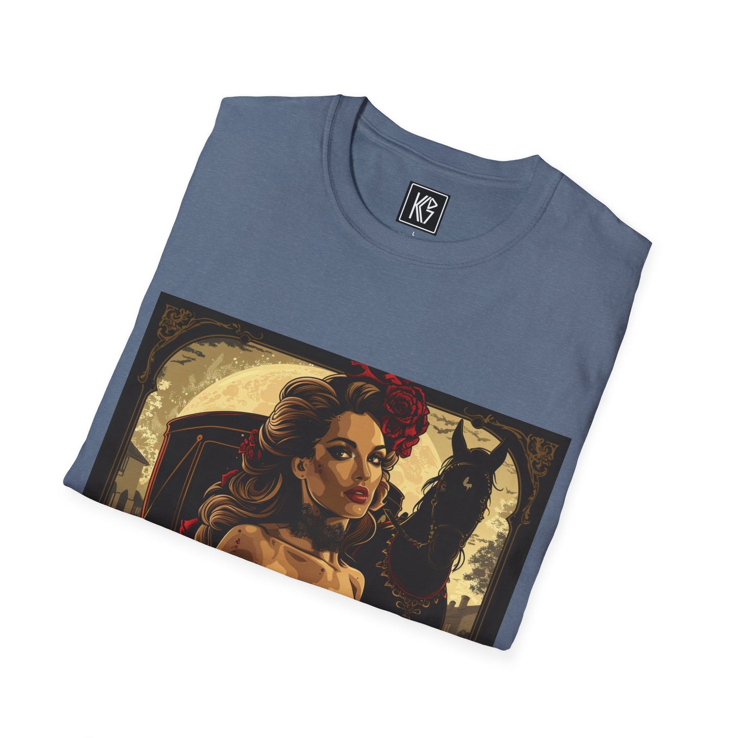 Burlesque dancer with chariot Graphic Tee Softstyle by KGD Prints