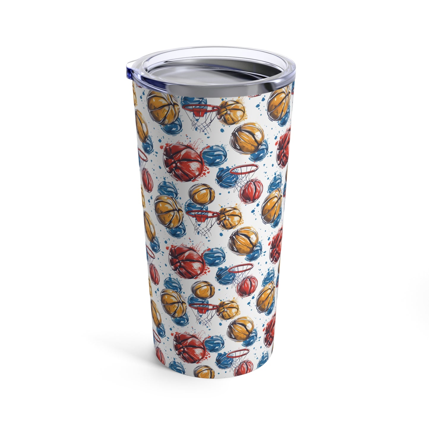 Baskets of Basketballs pattern Tumbler 20oz Seamless