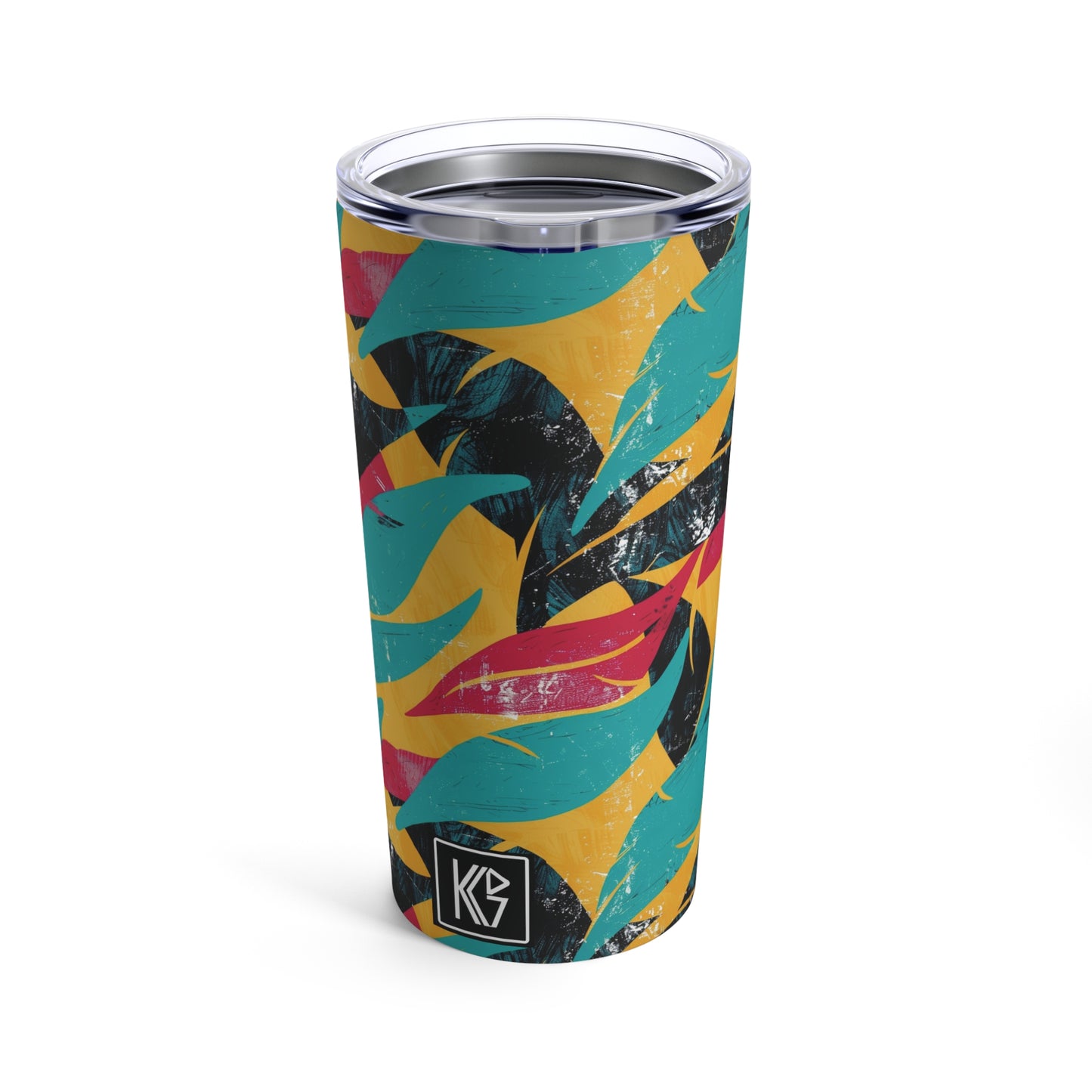 Tropical Leaf Pattern Tumbler 20oz colorful Seamless