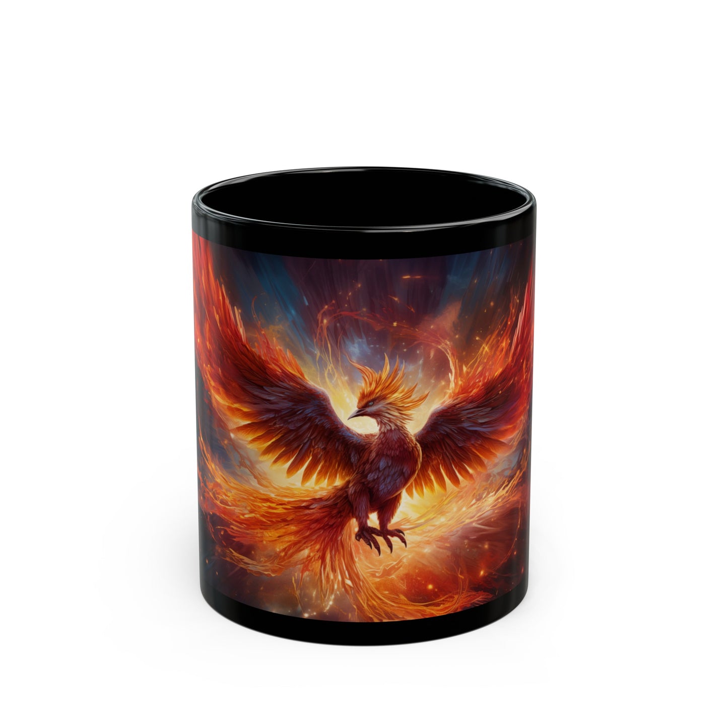 Phoenix, summon, custom, artwork, 11oz, Black Mug