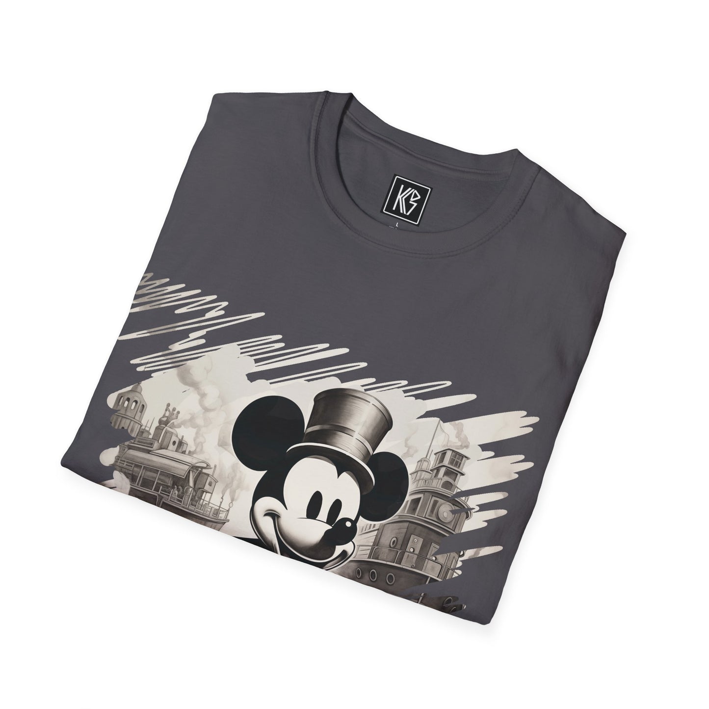 Vintage Mickey Mouse on his way to public domain Graphic Tee Softstyle by KGD Prints