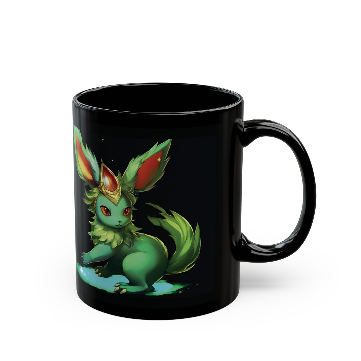 Carbuncle, Cute, summon ,11oz, Black Mug, custom mug, creative mug, graphic art, artist, beautiful