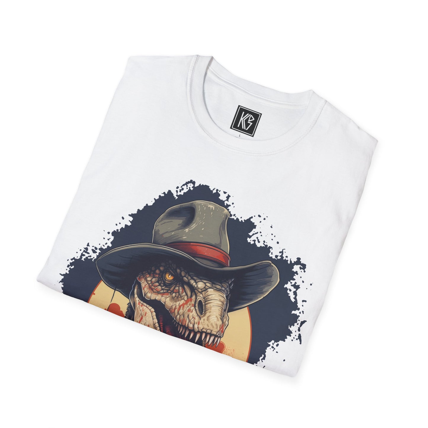 Cowboy T-Rex Graphic Tee Softstyle by KGD Prints