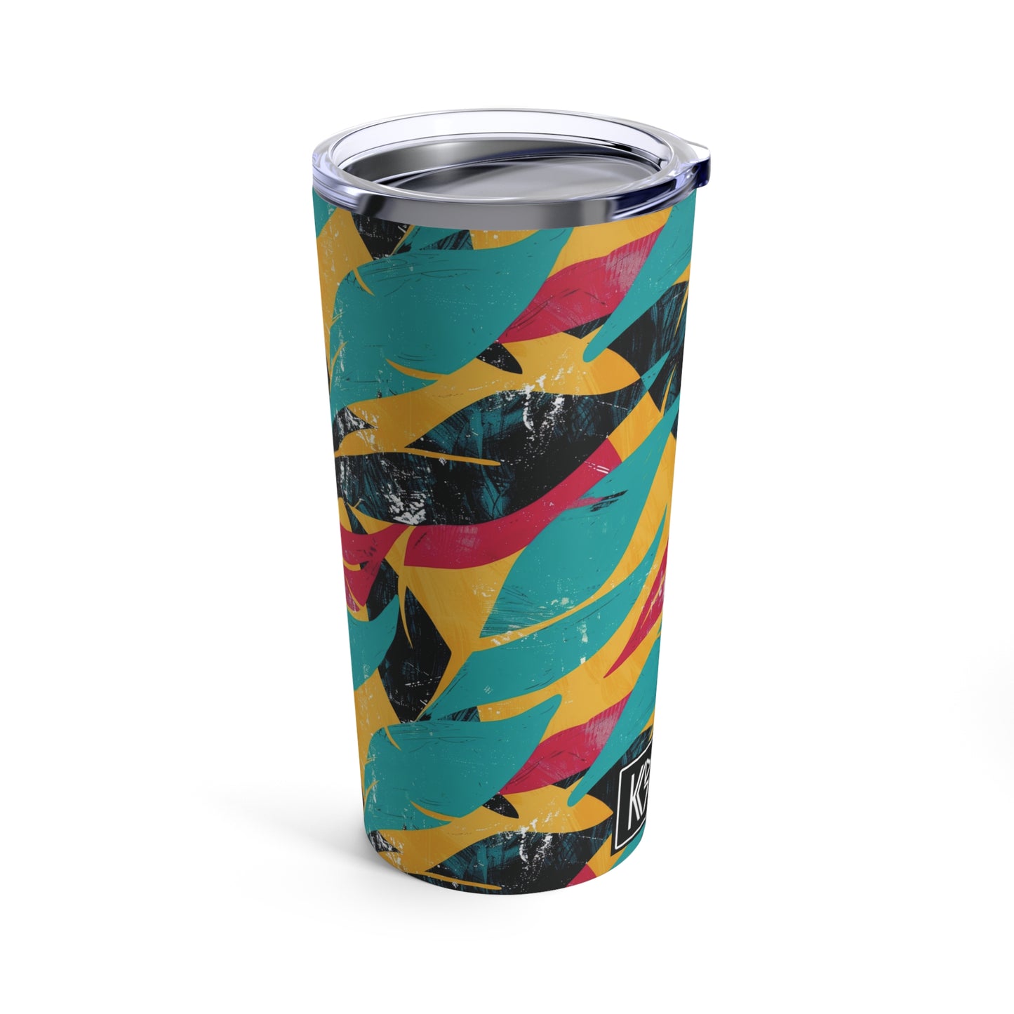 Tropical Leaf Pattern Tumbler 20oz colorful Seamless