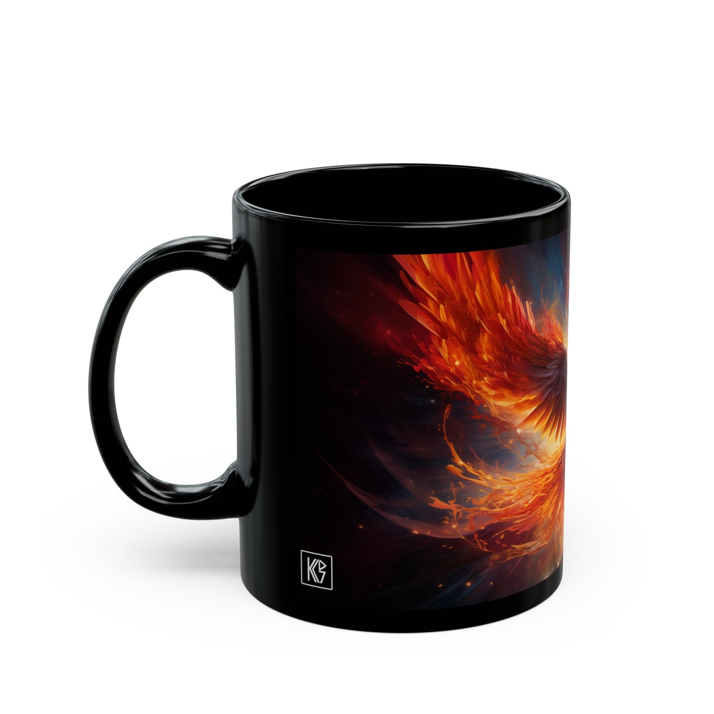 Phoenix, summon, custom, artwork, 11oz, Black Mug