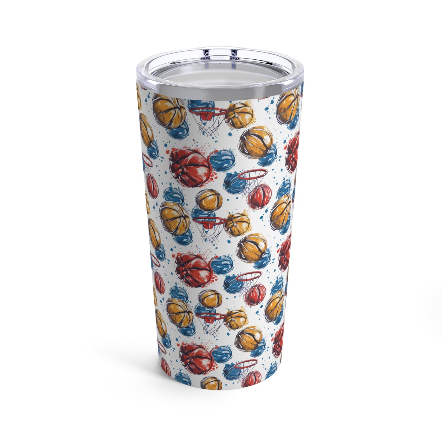 Baskets of Basketballs pattern Tumbler 20oz Seamless