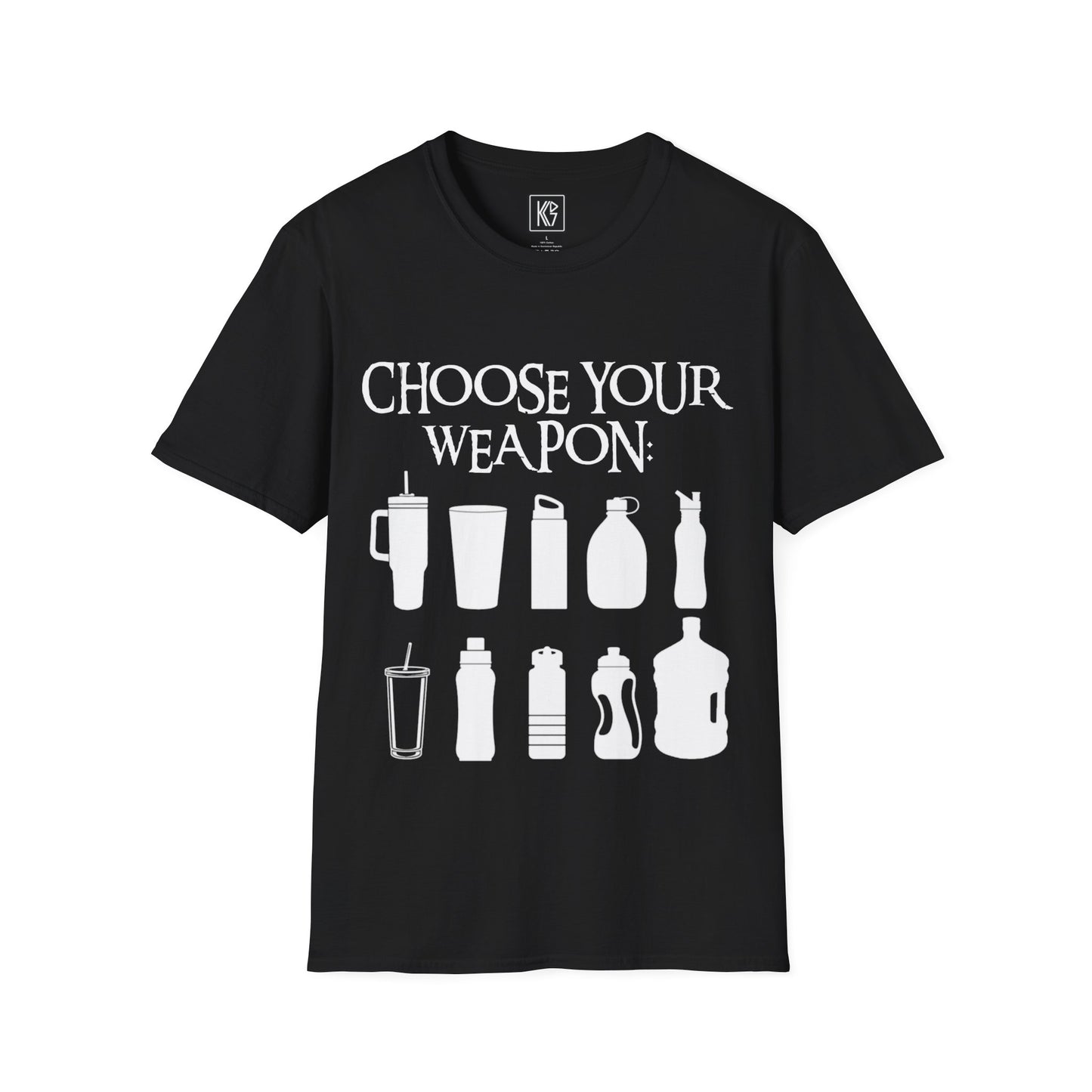 Choose your weapon: water bottle Graphic Tee Softstyle by KGD Prints