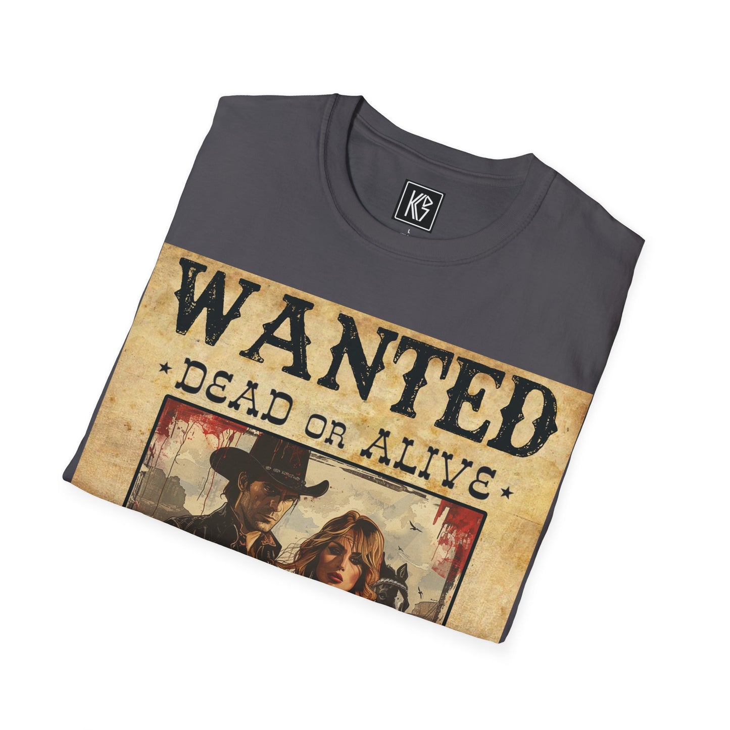 Wanted Cowboy & Dancer Graphic Tee Softstyle by KGD Prints