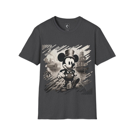 Vintage Mickey Mouse on his way to public domain Graphic Tee Softstyle by KGD Prints