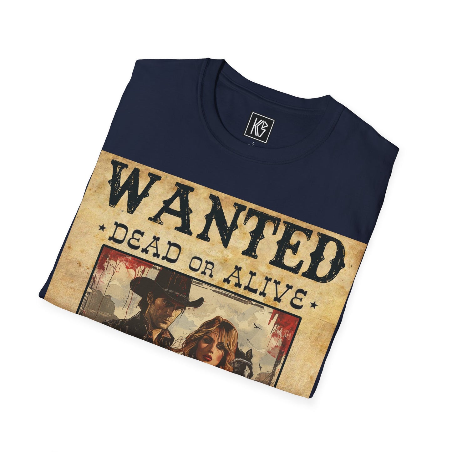 Wanted Cowboy & Dancer Graphic Tee Softstyle by KGD Prints