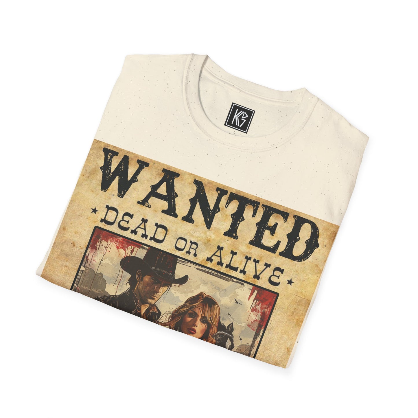 Wanted Cowboy & Dancer Graphic Tee Softstyle by KGD Prints