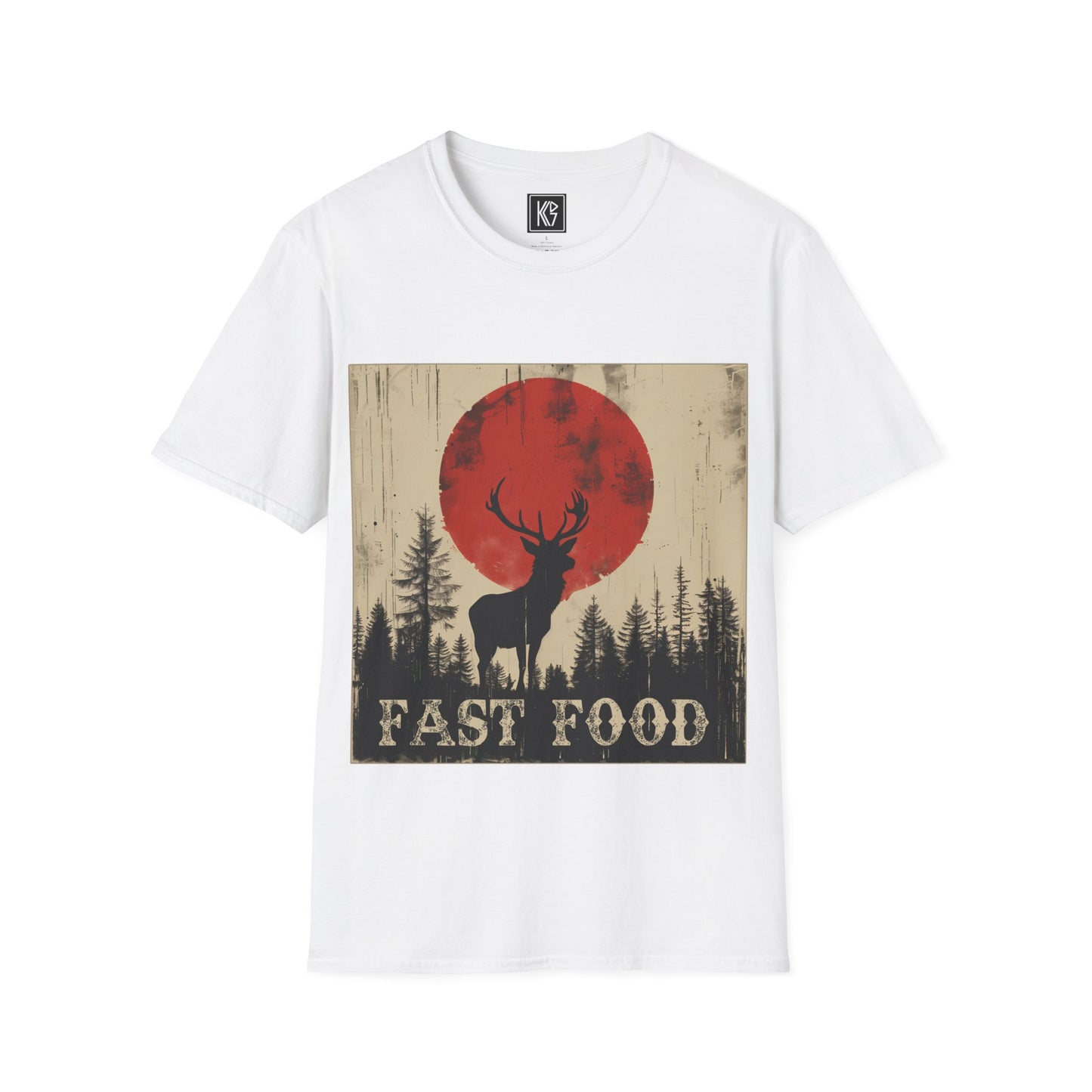 Fast Food Buck hunting Graphic Tee Softstyle by KGD Prints