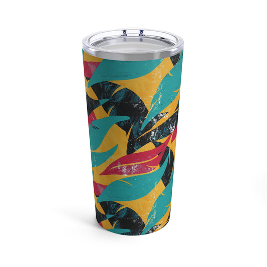 Tropical Leaf Pattern Tumbler 20oz colorful Seamless