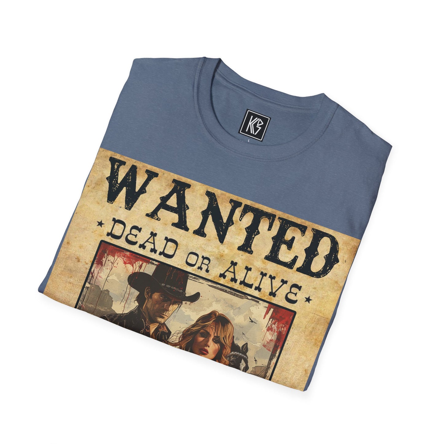 Wanted Cowboy & Dancer Graphic Tee Softstyle by KGD Prints