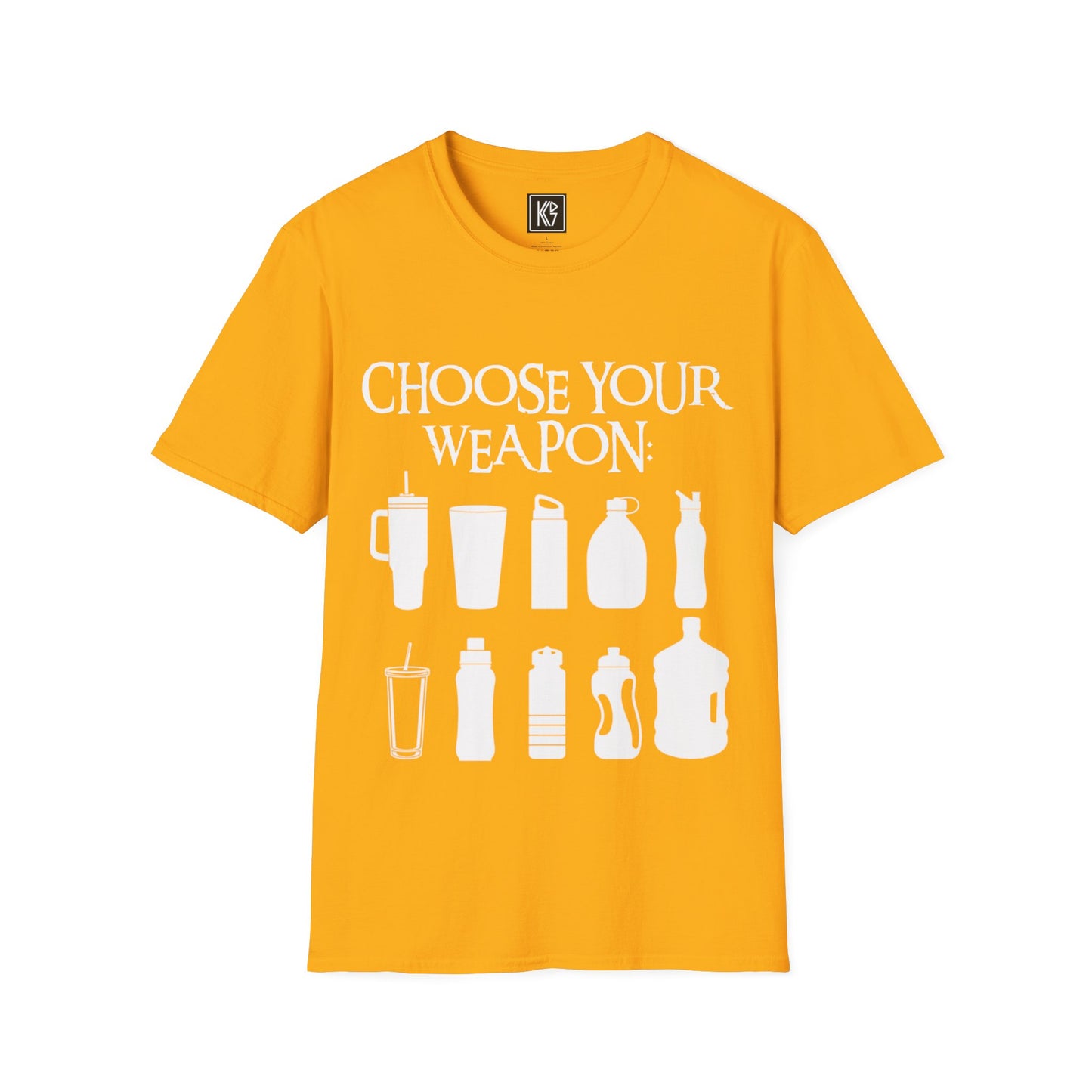 Choose your weapon: water bottle Graphic Tee Softstyle by KGD Prints