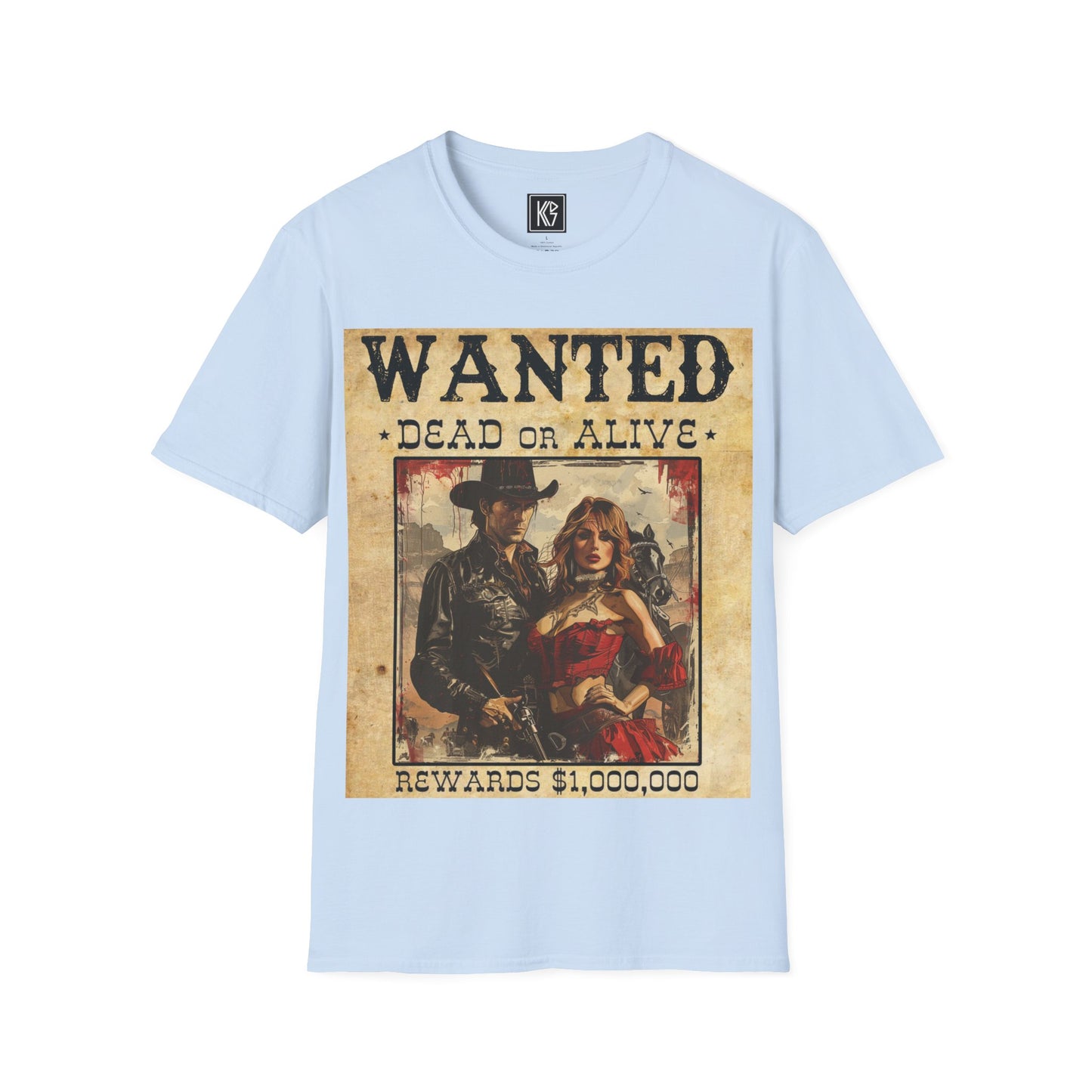 Wanted Cowboy & Dancer Graphic Tee Softstyle by KGD Prints