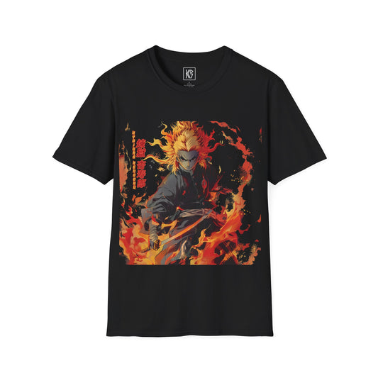 Rengoku fire hashira Graphic Tee Softstyle by KGD Prints