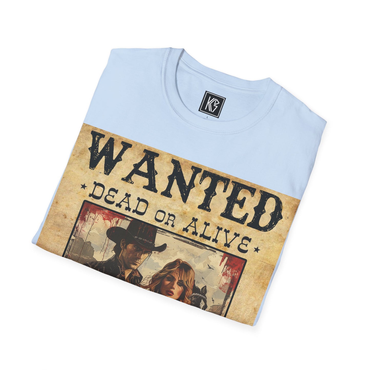 Wanted Cowboy & Dancer Graphic Tee Softstyle by KGD Prints