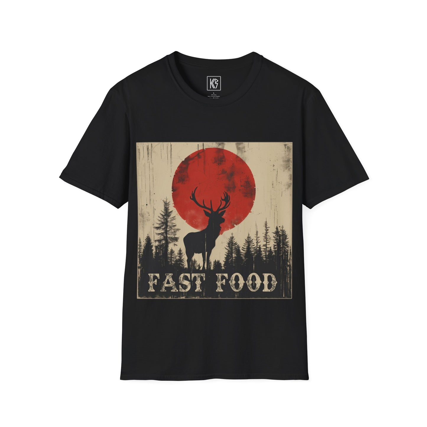 Fast Food Buck hunting Graphic Tee Softstyle by KGD Prints